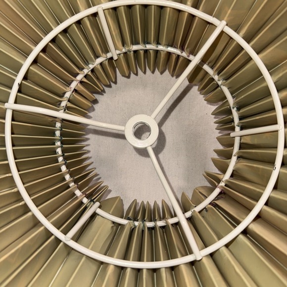 Vintage Pair Pleated Floral Lampshades 15" Flared Fabric Vinyl Backed - Picture 10 of 14